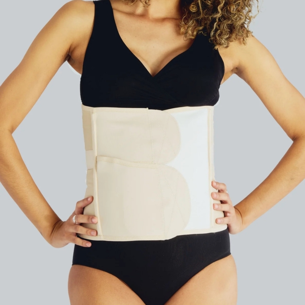 Belly Bandit BUNDLE Luxe Postpartum Belly Wrap Nude S and Belly Shield XS-M